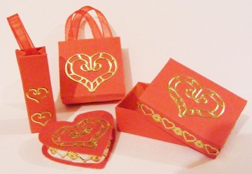 DOLLS HOUSE VALENTINES GIFT BAG & BOXES SET - Click Image to Close